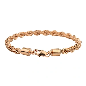 Miss Jewelry Ladies rope chain braided bracelet gold tone vogue design