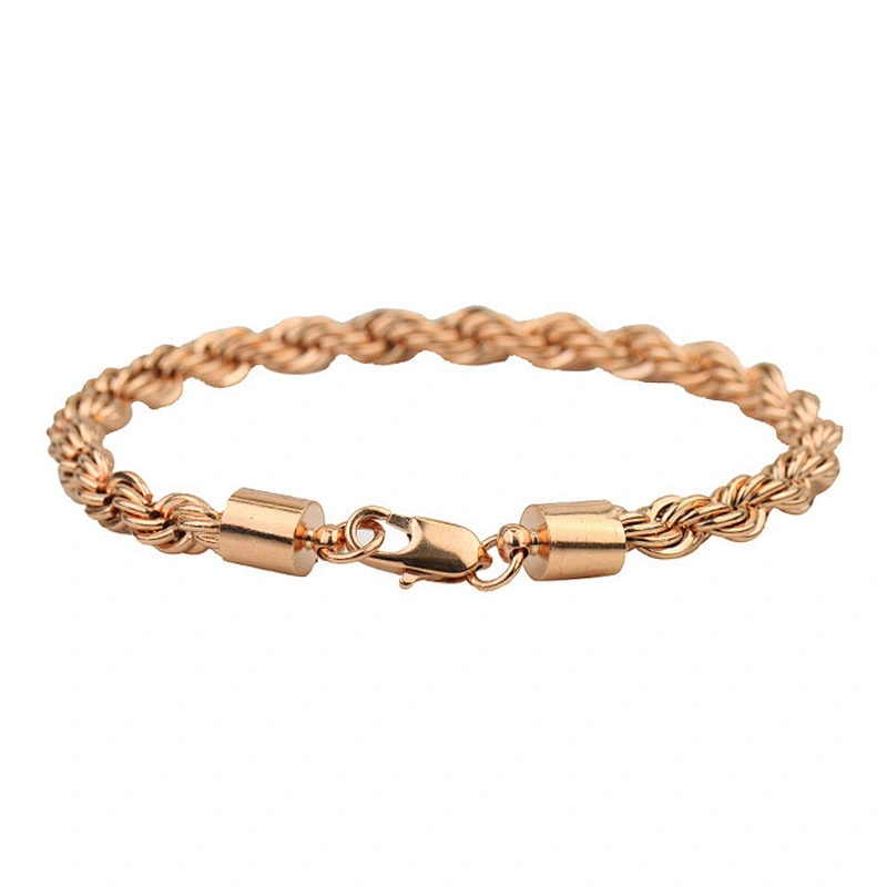 Miss Jewelry Ladies rope chain braided bracelet gold tone vogue design