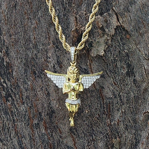 Miss Jewelry 18k gold micro angel piece necklace, silver angels models jewelry