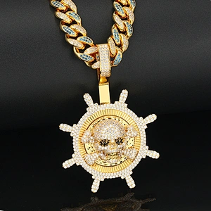 Missjewelry hip hop new urban jewelry gold ice out pirates pendant