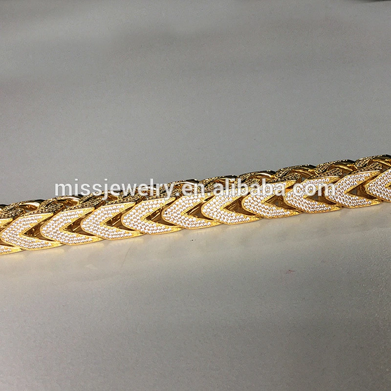 Miss jewelry hip hop jewelry saudi gold chain 14k 18k franco chain
