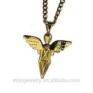 Miss Jewelry Hiphop 14k Gold Iced Out Pendant Necklace