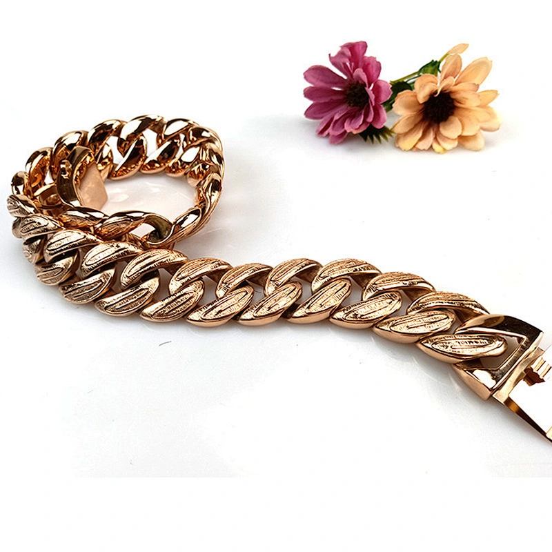 Stainless Steel Dog Collar Cuban Link Chain Dog Training