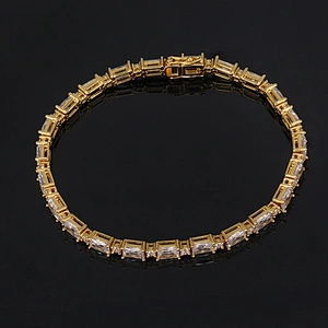 Missjewelry Hip Hop Gold Iced Tennis  Chain Bracelet
