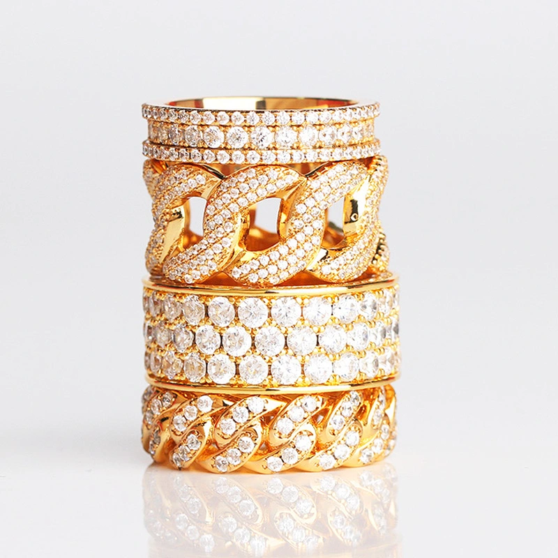 Missjewelry High Quality Latest Men's 18K Gold Ring, CZ Pave 18K Gold Ring