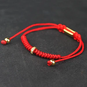 Logo custom braided beads charms bracelet with cord chains