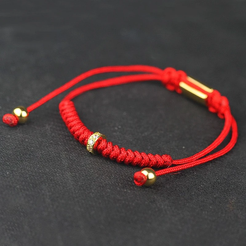 Logo custom braided beads charms bracelet with cord chains
