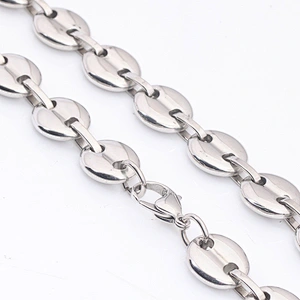 Fancy Long Mens Stainless Steel 18Kgp Gold Plated Jewelry Link Chain Necklace
