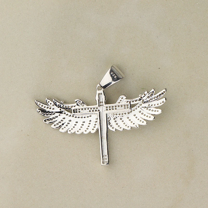 Custom cz hip hop jewelry ice out 925 silver Jesus pendant
