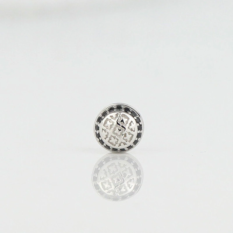 Custom 925 Sterling Silver Round Bracelet Beads, Custom Logo Beads MJCC046