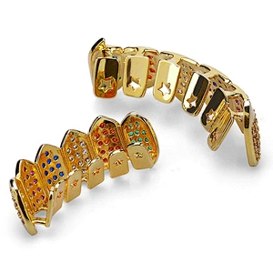 Missjewelry Customized Top and Bottom Teeth Grillz Hip Hop Gold Body Jewelry