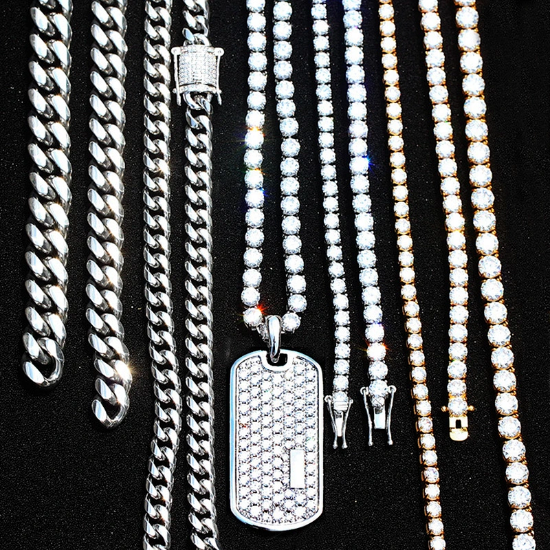 Missjewelry CZ Custom Hip Hip Diamond Dog Tag Mens Pendant
