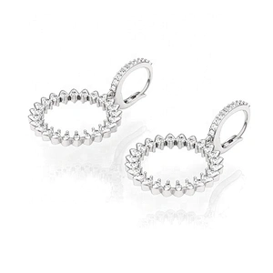 Miss Jewelry High Quality Cheap Simple New Design Fancy 925 Sterling Silver Diamond CZ Cuff Earring