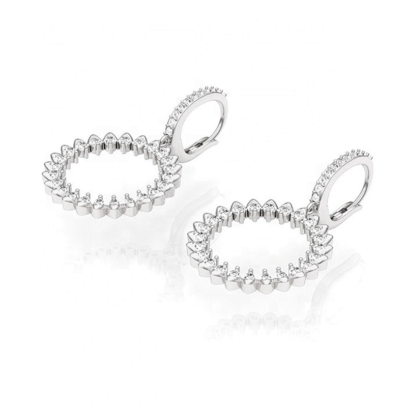 Miss Jewelry High Quality Cheap Simple New Design Fancy 925 Sterling Silver Diamond CZ Cuff Earring