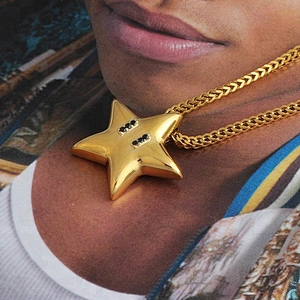 Miss Jewelry Cheap Pave Moon Star Pendant Necklace Gold