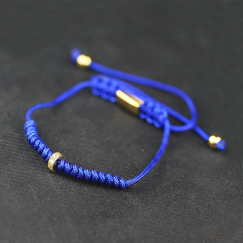Logo custom braided beads charms bracelet with cord chains