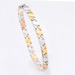 Stainless Steel 18K Gold Plated Bracelet Men
