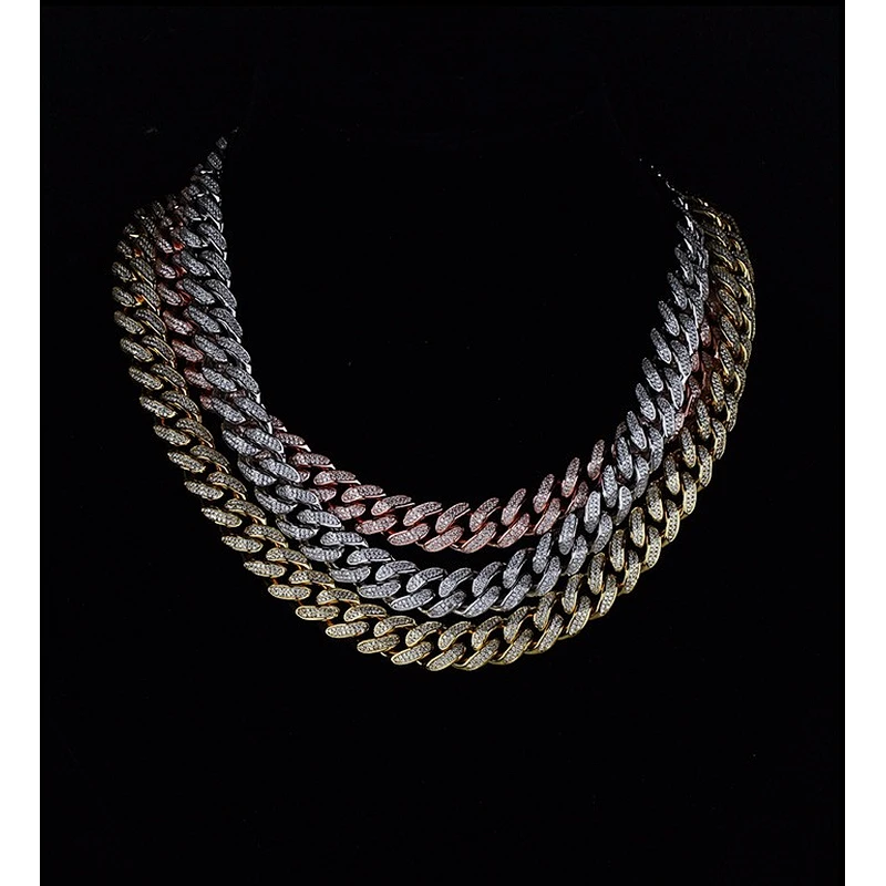 Missjewelry CZ Micro Paved Iced Out Cuban Link Hip Hop Chain Men Necklace