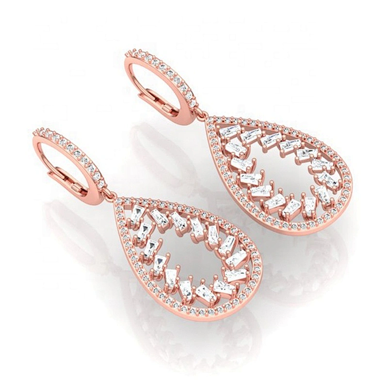 Miss Jewelry High Quality Cheap New designs Ladies Fashion Silver CZ Stud Earring Jewelry for Women