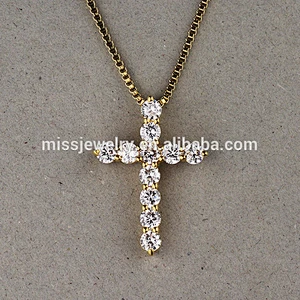 Latest fashionable micro pave cz diamond sterling silver cross pendant
