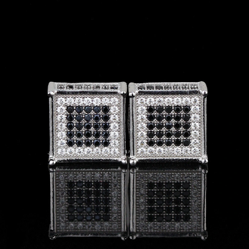 Fashion 925 sterling silver jewelry wholesale micro pave diamond earrings studs