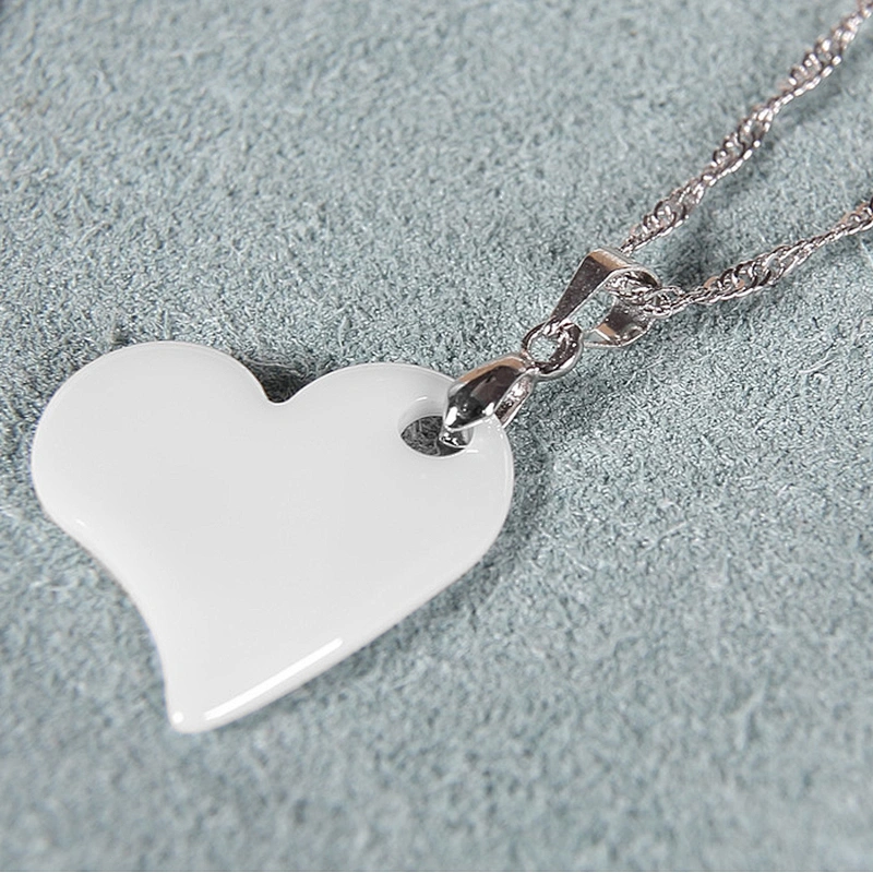 China factory jewelry unique heart shape women ceramic chain necklace