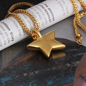 Miss Jewelry Cheap Pave Moon Star Pendant Necklace Gold