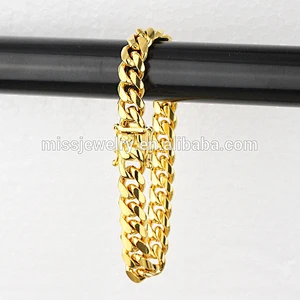 Missjewelry Hip Hop Stainless Steel Gold Plated Jewelry Italy Bracelet Wholesale