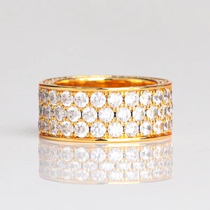 Hip Hop Jewelry 925 Sterling Silver Diamond Gold Mens Ring