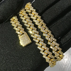 High Quality Mens Diamond  Iced Out Prong Cuban Chain