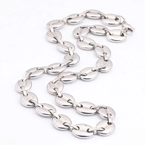 Fancy Long Mens Stainless Steel 18Kgp Gold Plated Jewelry Link Chain Necklace