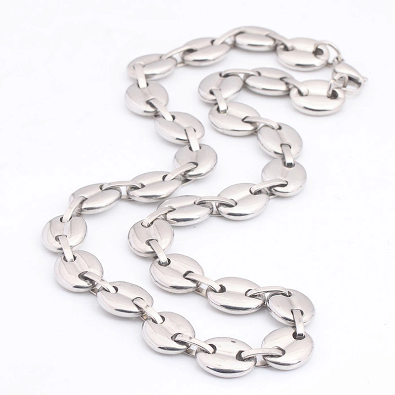 Fancy Long Mens Stainless Steel 18Kgp Gold Plated Jewelry Link Chain Necklace