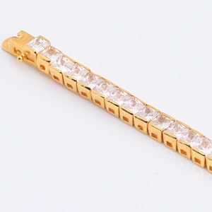 Miss Jewelry 18k mens gold plated diamond bracelets