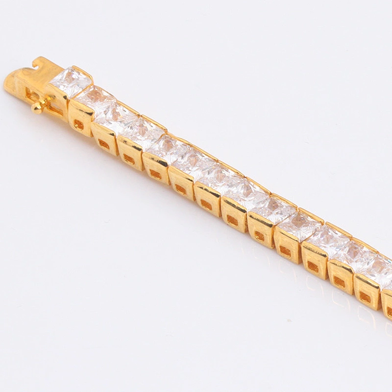 Miss Jewelry 18k mens gold plated diamond bracelets