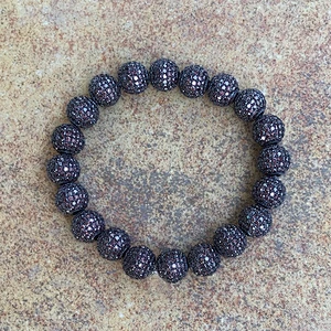 Wholesale iced out cz micro pave beads bracelet for women, 925 silver cz bracelet