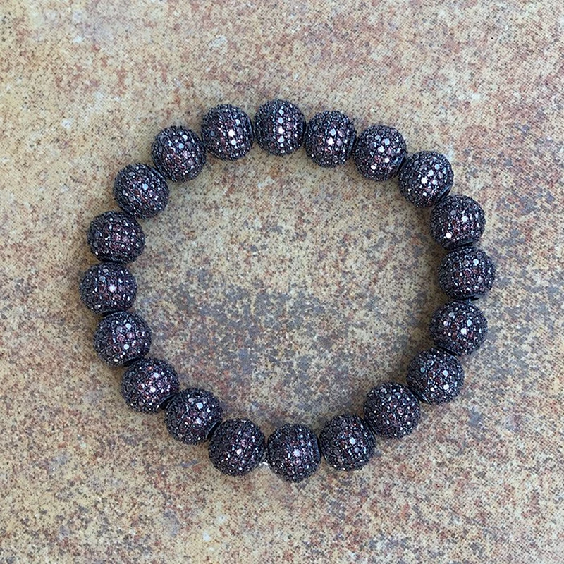 Wholesale iced out cz micro pave beads bracelet for women, 925 silver cz bracelet