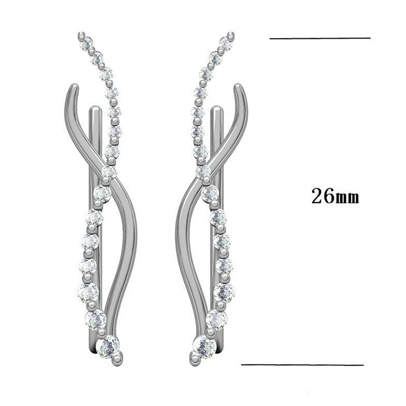2018 Fashion 925 Sterling Silver CZ Micro Paved Earrings