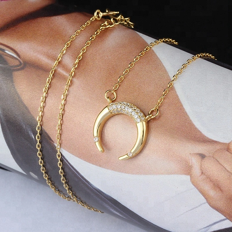 Miss Jewelry Clear And Free From Vulgarity Gold Moon Star Necklace For Young People