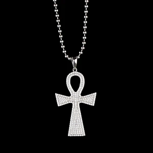 Missjewelry large antique 925 sterling silver Israel ankh cross pendant