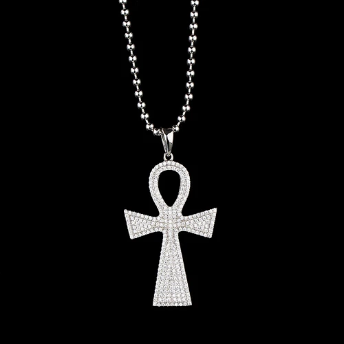 Missjewelry large antique 925 sterling silver Israel ankh cross pendant