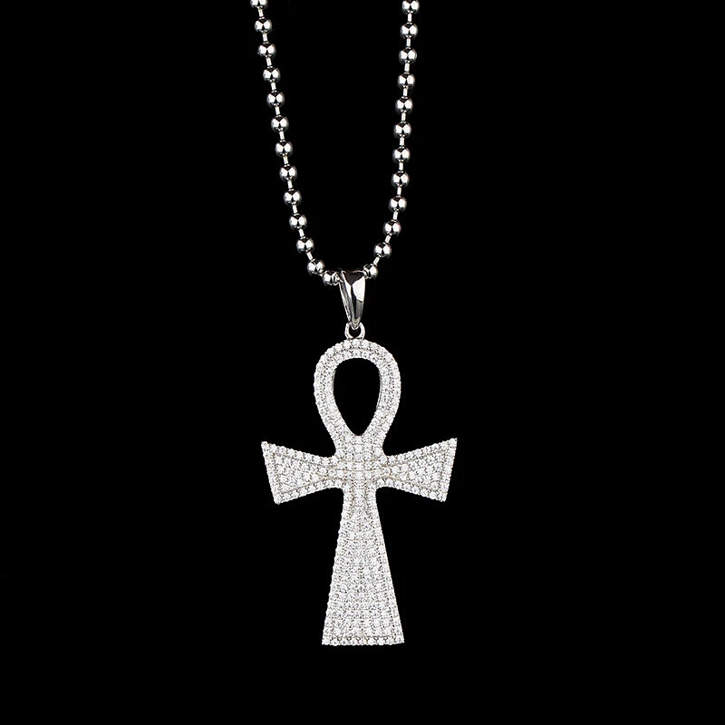 Missjewelry large antique 925 sterling silver Israel ankh cross pendant