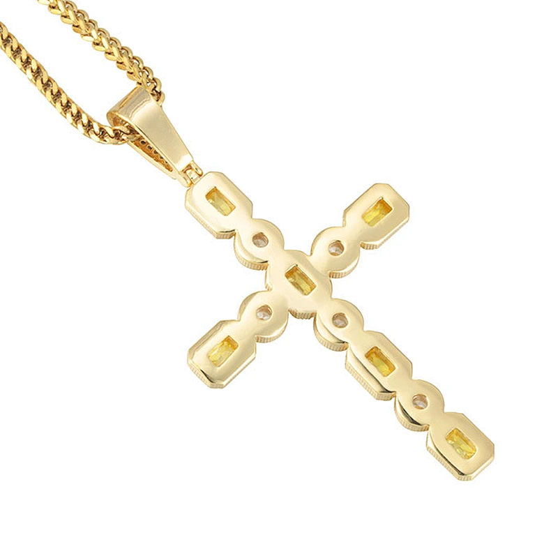 New Designer Fashion Large CZ Gold Cross Charm Pendants