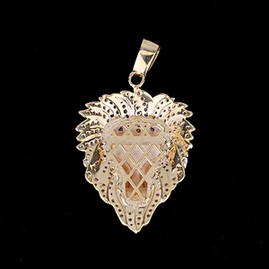 Missjewelry Fashion Necklace Design Hip Hop Pave Zircon Diamond Lion Head Gold Pendant