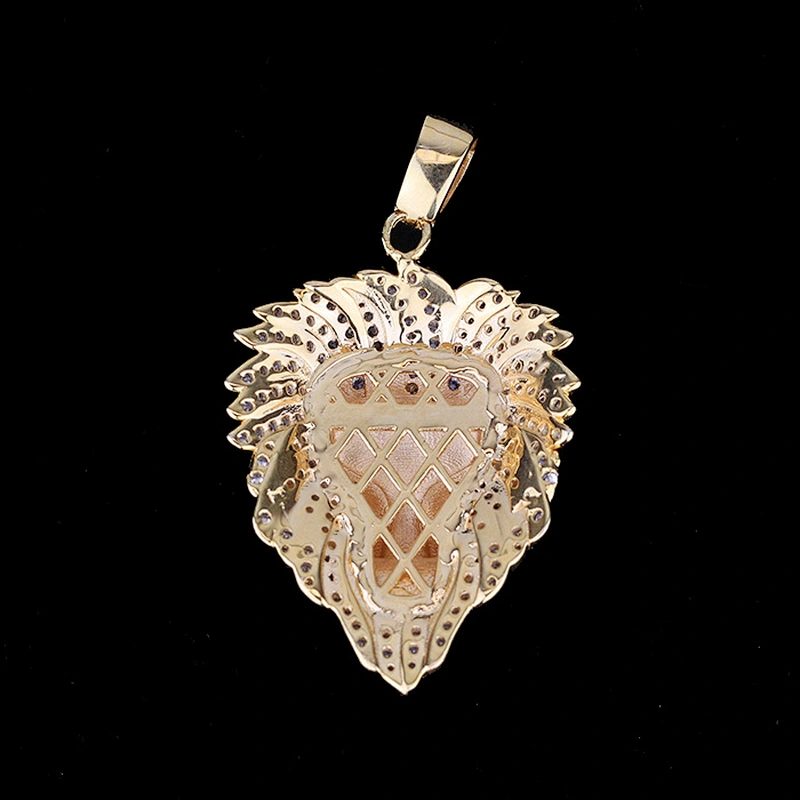 Missjewelry Fashion Necklace Design Hip Hop Pave Zircon Diamond Lion Head Gold Pendant