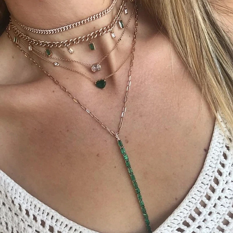 14k Gold plated baby link pave 925 silver choker necklace