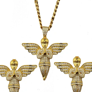 Miss Jewelry Hiphop 14k Gold Iced Out Pendant Necklace