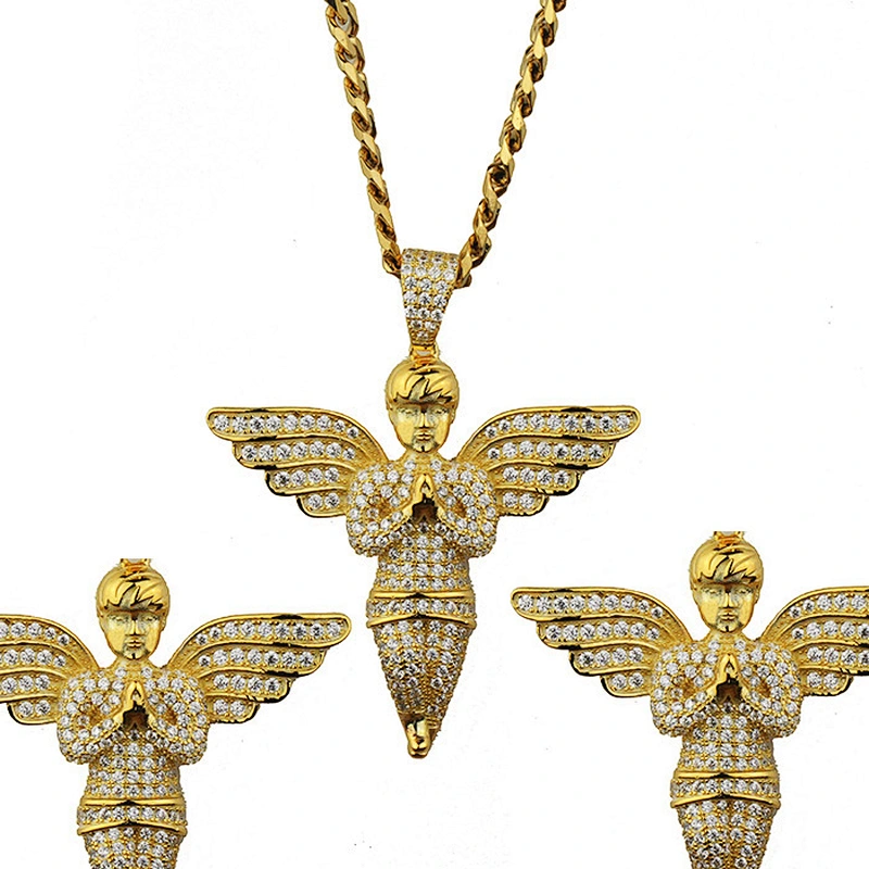 Miss Jewelry Hiphop 14k Gold Iced Out Pendant Necklace