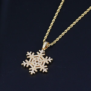 Iced Out Square Silver CZ Spider Pendant Necklace Gold