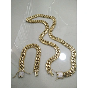 Wholesale Jewelry 18k Gold Plated Cuban Chain Copper