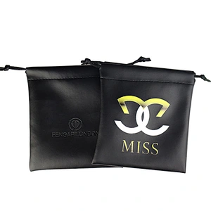 Miss Jewelry Jewellery Packaging Leather Custom Printed Jewelry Pouch With Logo